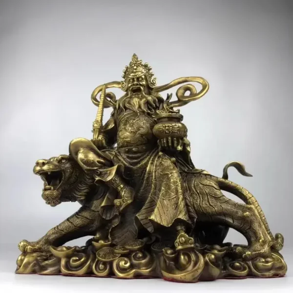 Metal Tiger Riding Zhao Gongming Large Size 40 * 22 * 36cm Decorative Decoration Home Office Cultural and Creative Decoration